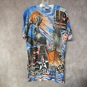 NWT Vintage 90s Michael Jordan Magic Johnson USA Dream Team Olympic AOP Shirt L